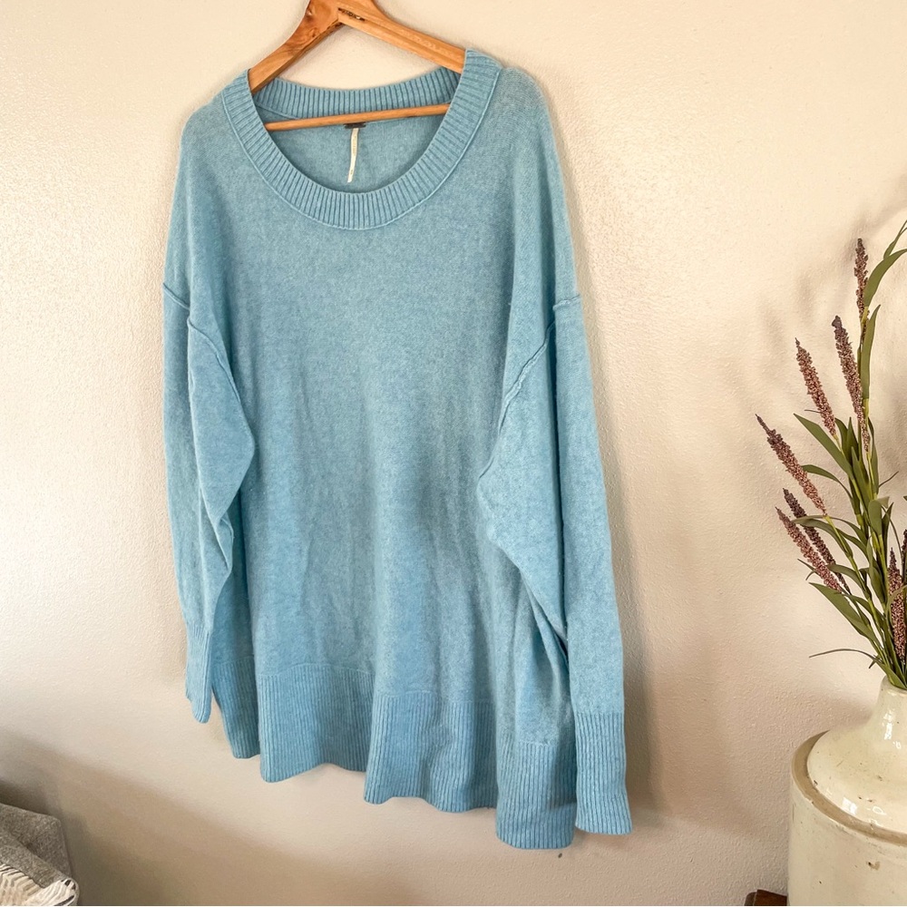 Free People | Relaxed, Slouchy, Light Blue Sweater - Picture 2 of 6